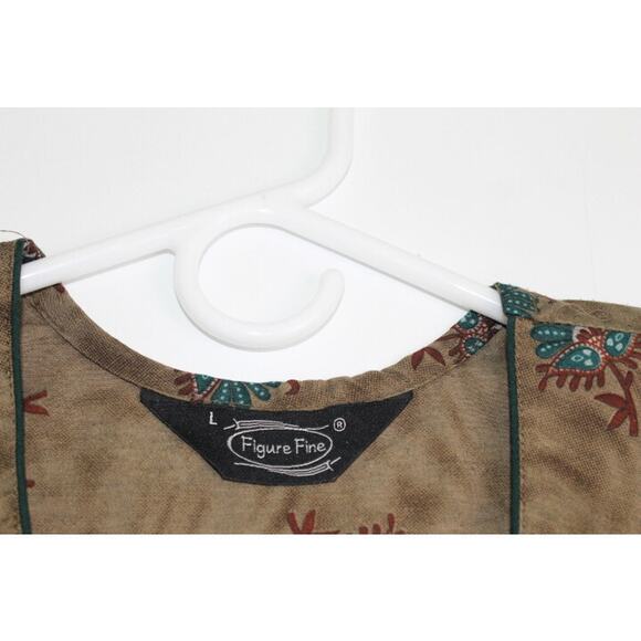 Figure Fine House Dress Nightie Muumuu Ladies L Short Sleeve Button Pull Over - Picture 3 of 5